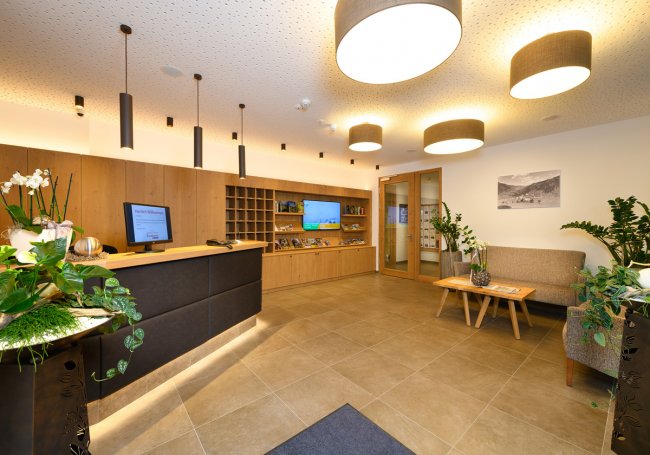 Rezeptions- und Eingangsbereich in der Appartement-Pension Kendlbacher